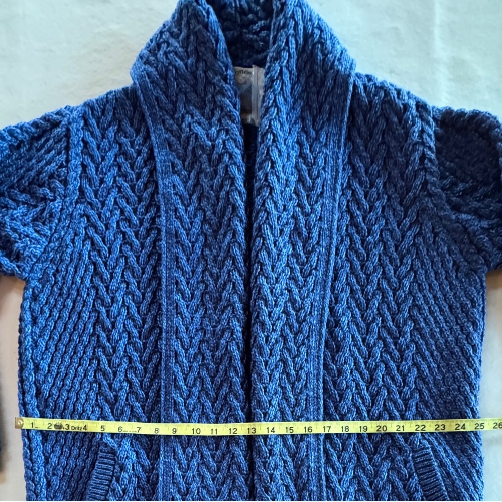 NWT Aran Crafts Blue Open-Front Merino Wool Sweater Cardigan (XXL 22W-24W) - Picture 10 of 17